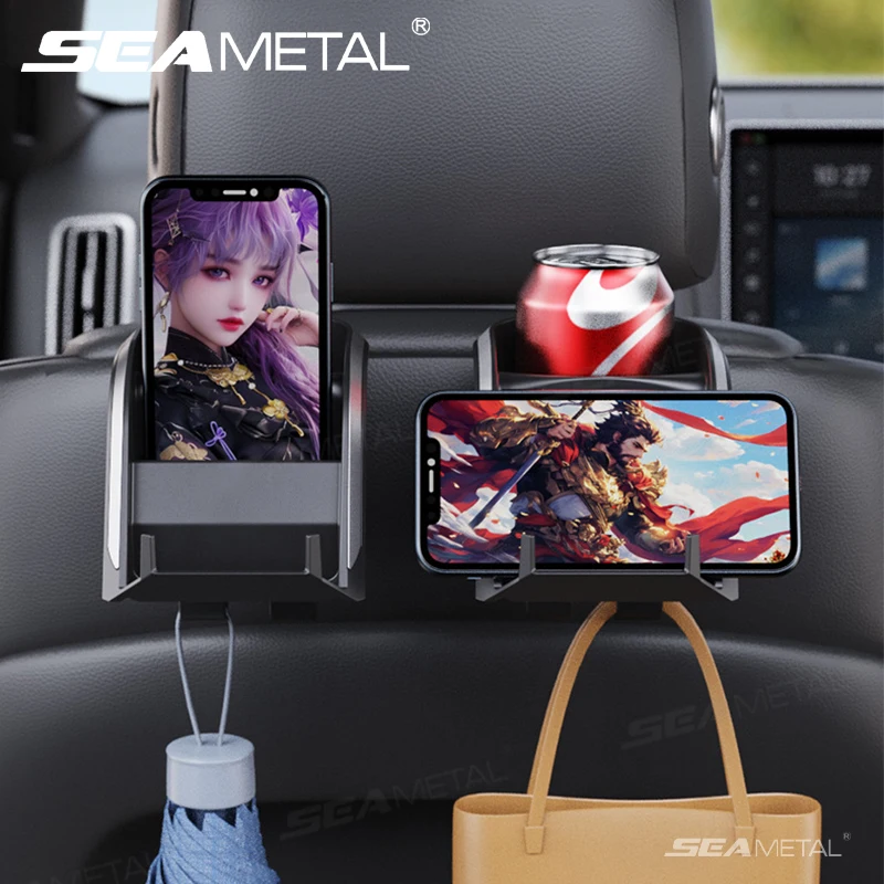 

SEAMETAL Car Seat Headrest Cup Holder Auto Seat Back Hanging Hook Phone Bracket Multi-functional Drink Holder Storage Hanger