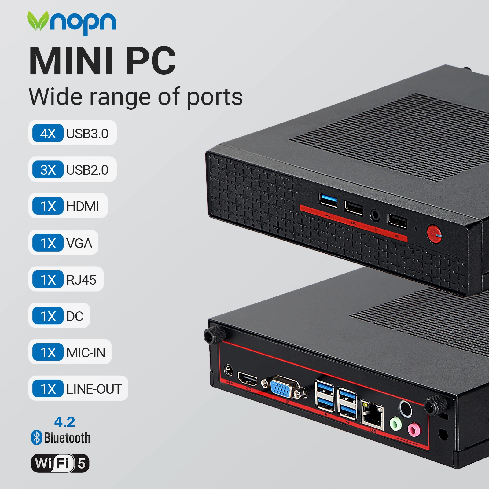 VNOPN Cheap Office Mini Pc Intel  i7 8750H/7700HQ NUC DDR4 WIFI5  4K  Windows10 Pro support 4G/5G Game office  Desktop Computer