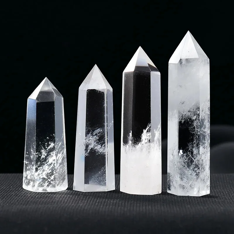 天然石クリスタルクリアクォーツ癒し石,六角形,プリズム,ビスクワンド,透明度,クォーツポイント,家の装飾