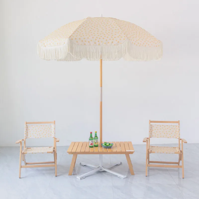 For Polka dot fringed beach umbrella outdoor portable parasol fishing striped sun umbrella