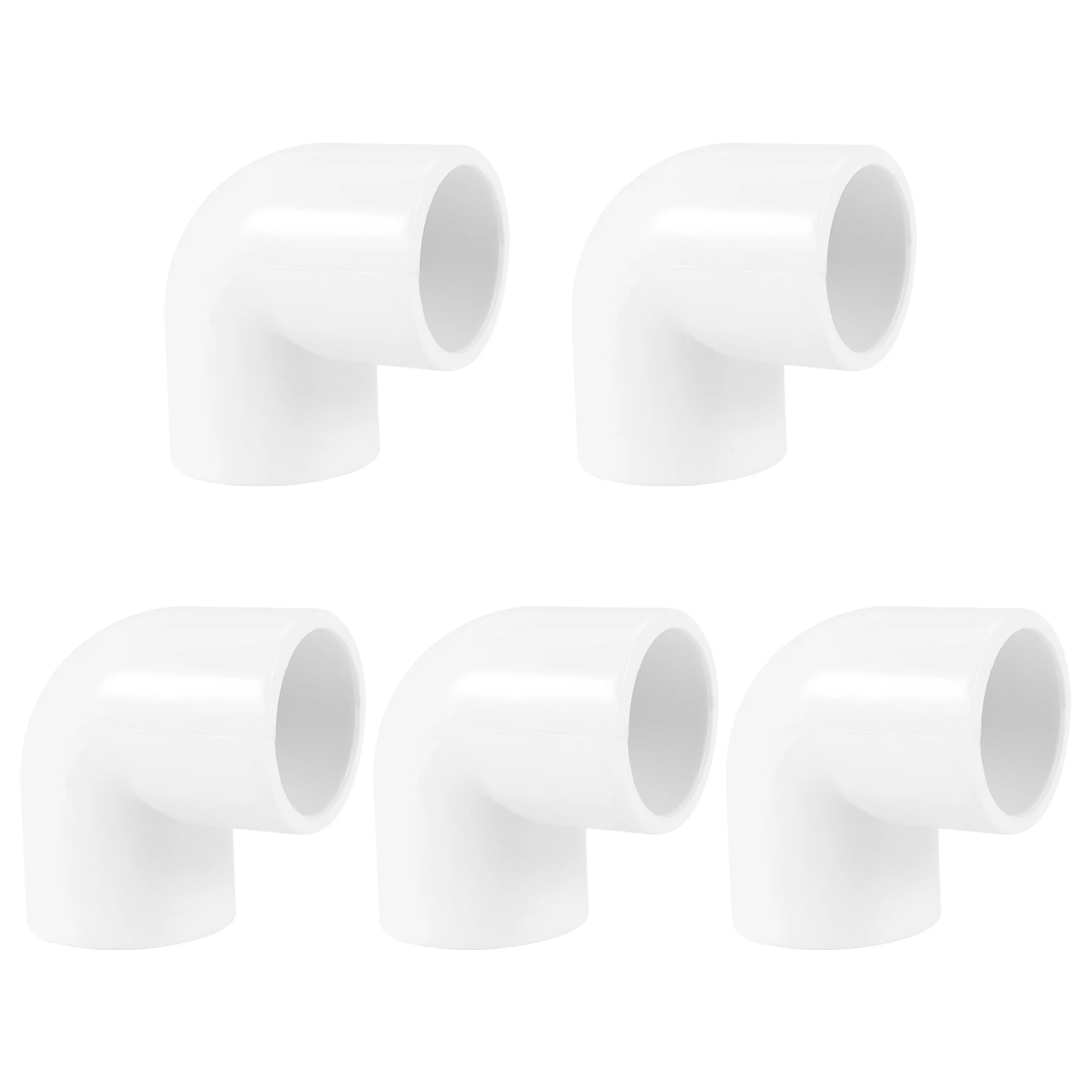 5 Pieces 20mm Dia 90 Angle Degree Elbow PVC Pipe Fittings Adapter Connector White