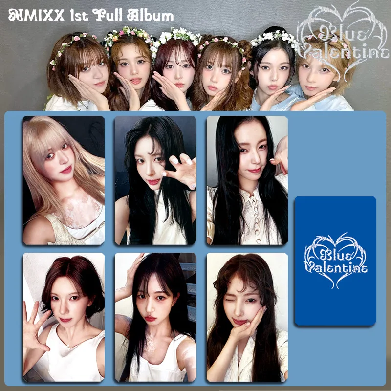 โฟโต้การ์ดอัลบั้มเต็มชุดแรกของวงบลู (NMIXX) รุ่นวาเลนไทน์ พิมพ์สองด้าน ฟิล์มด้าน คิวจิน จีวู ของสะสมสำหรับแฟนคลับ ของขวัญ