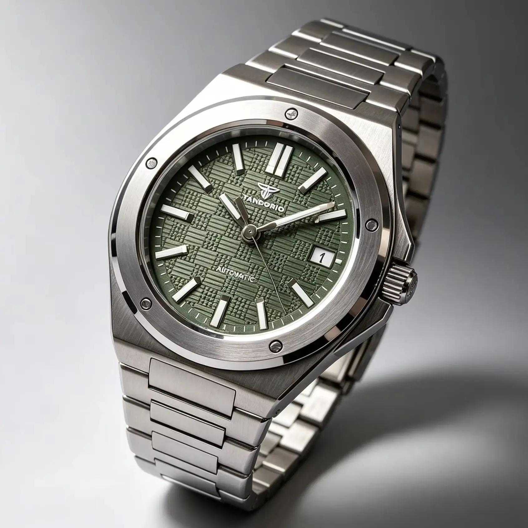 Tandorio Automatic Watch for Men Miyota8215 Asia2824 Movement Checkered Dial Luminous 10BAR Waterproof Sapphire Crystal 40mm