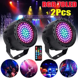 2/1PCS 12V RGB Sound Activated DMX Control Uplighting Stage Lights Remote Control DJ Stage Lighting for Club KTV Disco Party