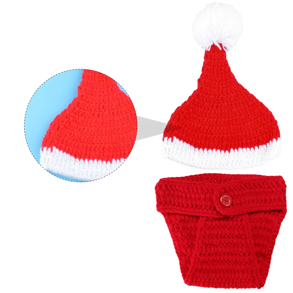 

2Pcs Baby Knitted Hat Christmas Costume Set for Infant Photo Outfits Natural and Comfortable Infant Photo Outfits