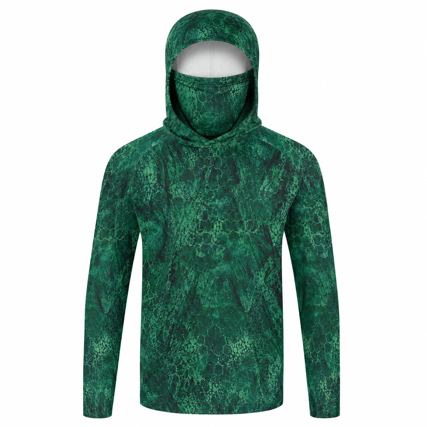 Angelhemd mit Kapuze für Herren, Angelkleidung, Outdoor-Sommer-Masken-Hoodie, Sonnenschutz, UV-Schutz, Performance-Jersey – Detail 7