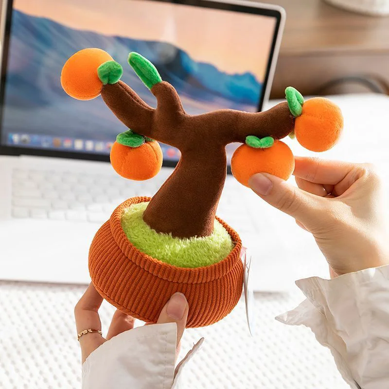 نسيج محاكاة نبات عصاري بوعاء زخرفة ألعاب من نسيج مخملي سيارة تحمل الديكور دمية هدية #6