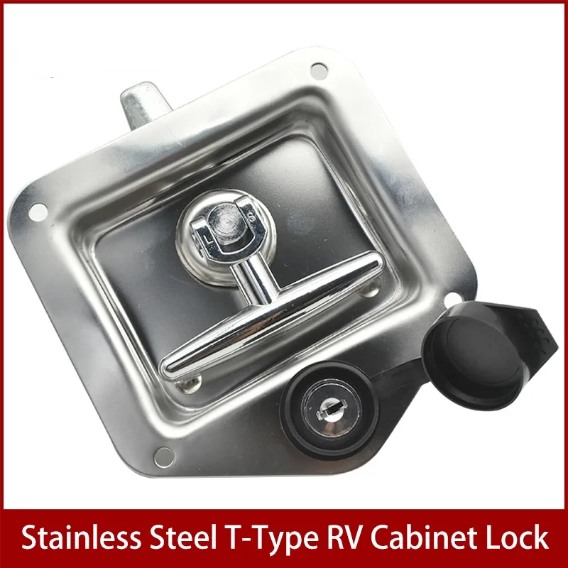 Stainless Steel Recessed Paddle Handle Locks with Linkage T-folding Handle Panel Lock for Large Heavy Duty Trucks