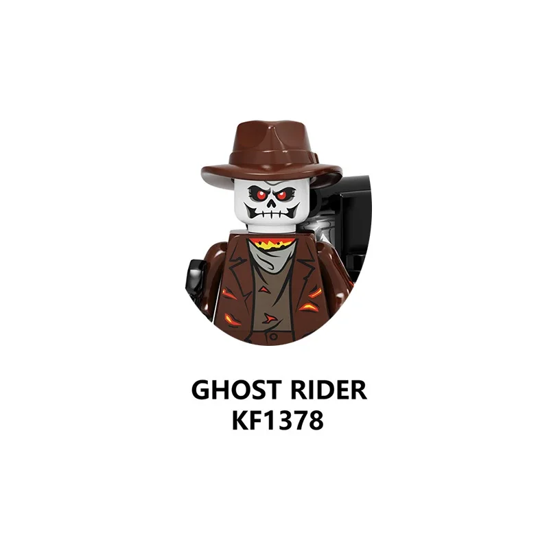 KF6120 Ghost Rider klocki Cartoon akcja Anime rysunek obraz Puzzle montaż zabawki cegły lalka Model prezent świąteczny dla dzieci