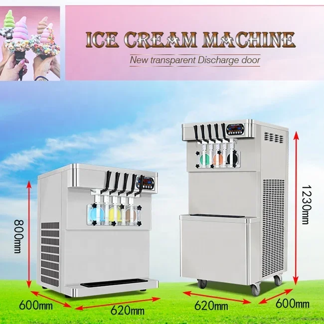 5 Mixed Flavors CE Soft Serve Ice Cream Machine Soft Ice Cream Vending Machine