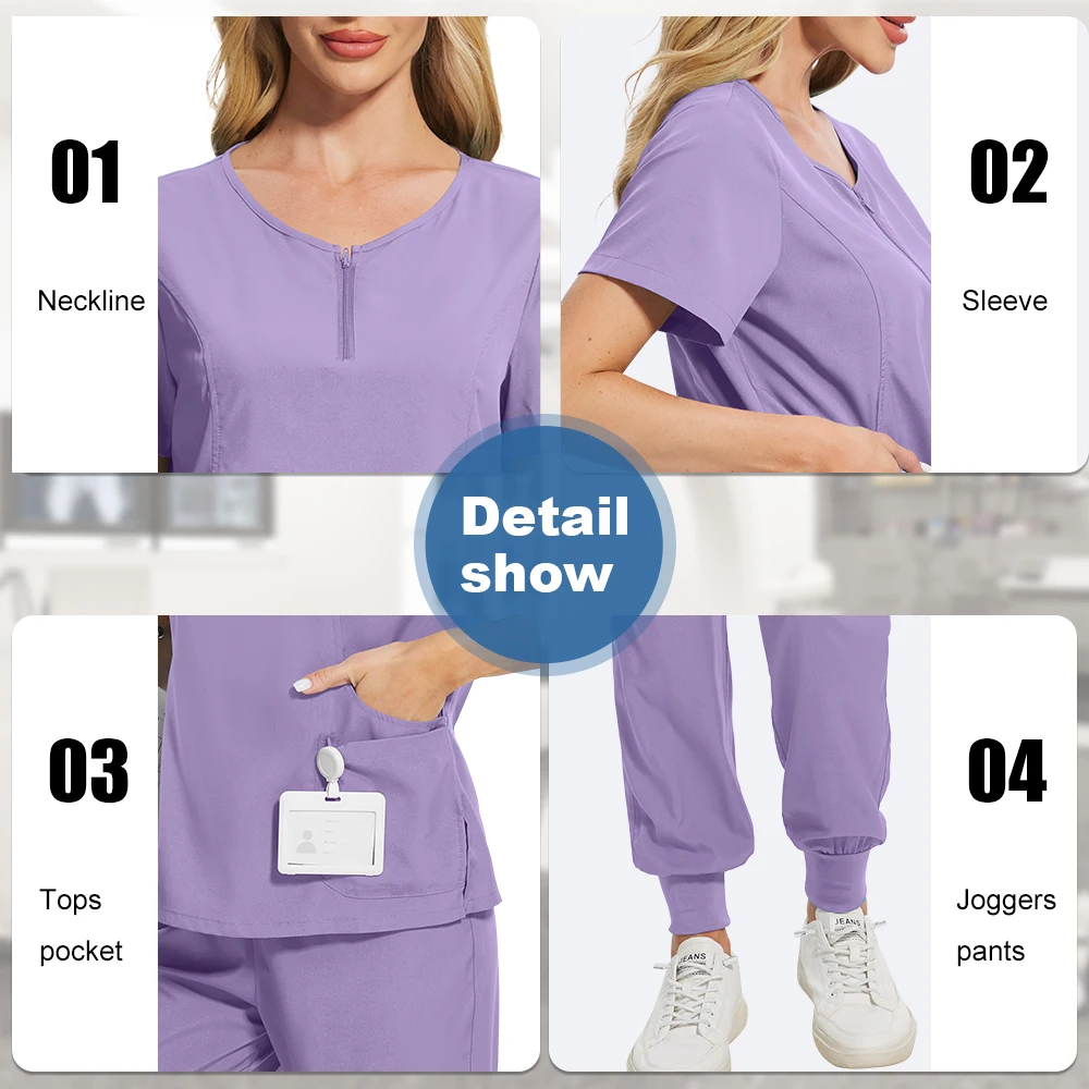 Комплекты брюк, скрабы для кормления, полиэстер, комплект для бега с короткими рукавами, женский скраб для медсестры, мягкая больничная форма, костюм, медицинские аксессуары