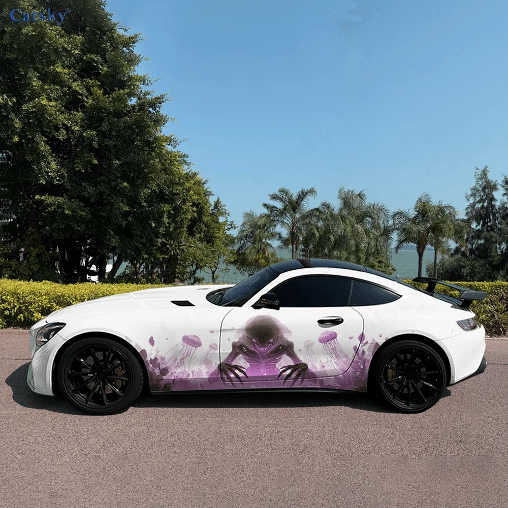 

Чужой красочный боковой стикер автомобиля, самоводонепроницаемая палочка из ПВХ, яркие внешние аксессуары для автомобиля, декор, защитный подарок для любителей автомобилей