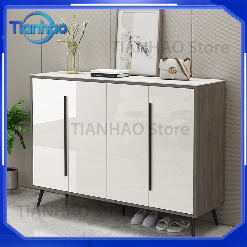 Solid Wood Rock Slab Countertop for Home Shoe Storage at Indoor Outdoor Corridor Entrance