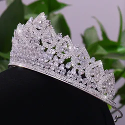 Luxury Bridal Crown Tiara For Wedding CZ Cubic Zirconia Queen Princess Crowns For Women 15 Years Party Hair Jewelry Headdress