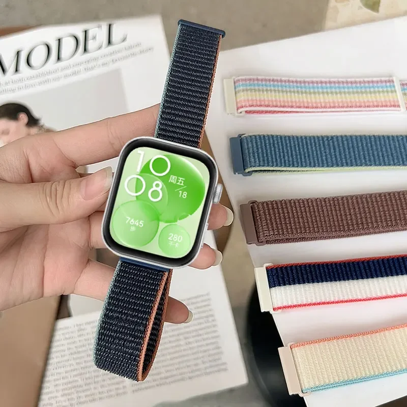 화웨이 시계 용 나일론 루프 스트랩 4 Fit 3 스포츠 팔찌 화웨이 시계 용 통기성 팔찌 Fit 4 Pro Correa 액세서리