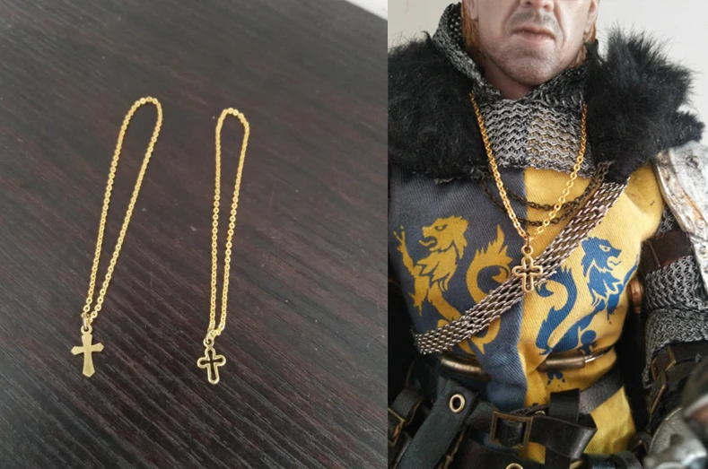 1:6 soldado tendência acessórios colar cruz dourada jóias modelo caber 12 "figura de ação cena colecionável diy