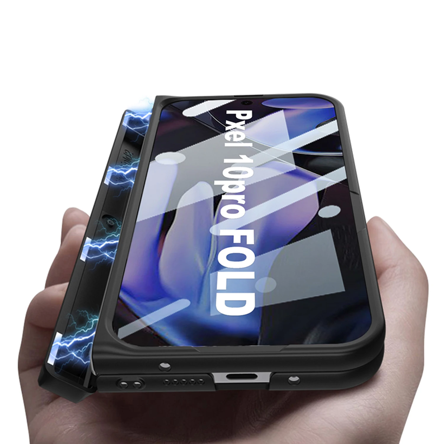 

Чехол-подставка с магнитным шарниром для Google Pixel 10 9 Pro, складной чехол для карты, стеклянный защитный чехол для Pixel 10 Pro, складной чехол