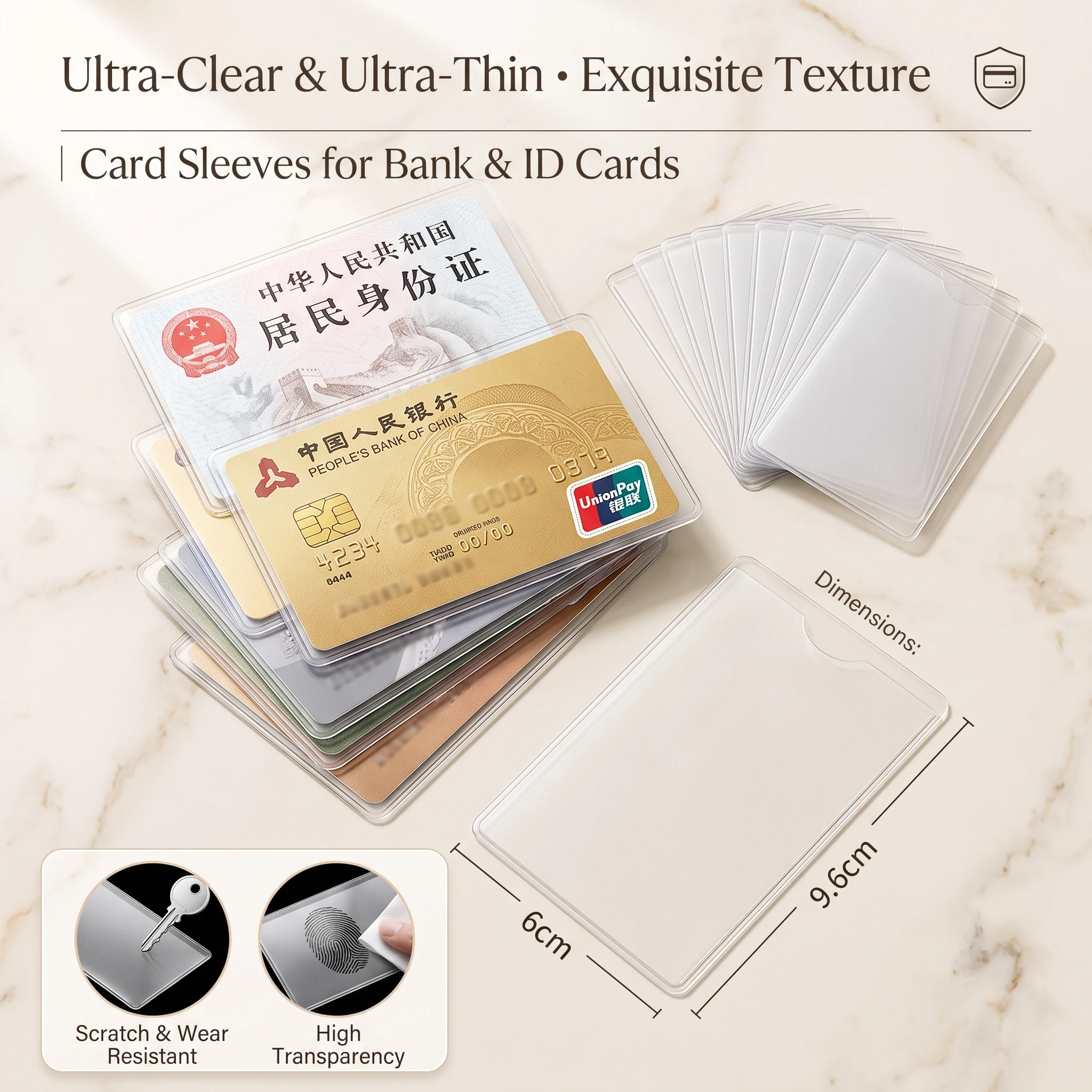 1/5/10Pcs Clear Waterproof PVC Card Sleeves Anti-Scratch Protection Cover for Bank Credit ID Bus Badges Standard Holder Pouches