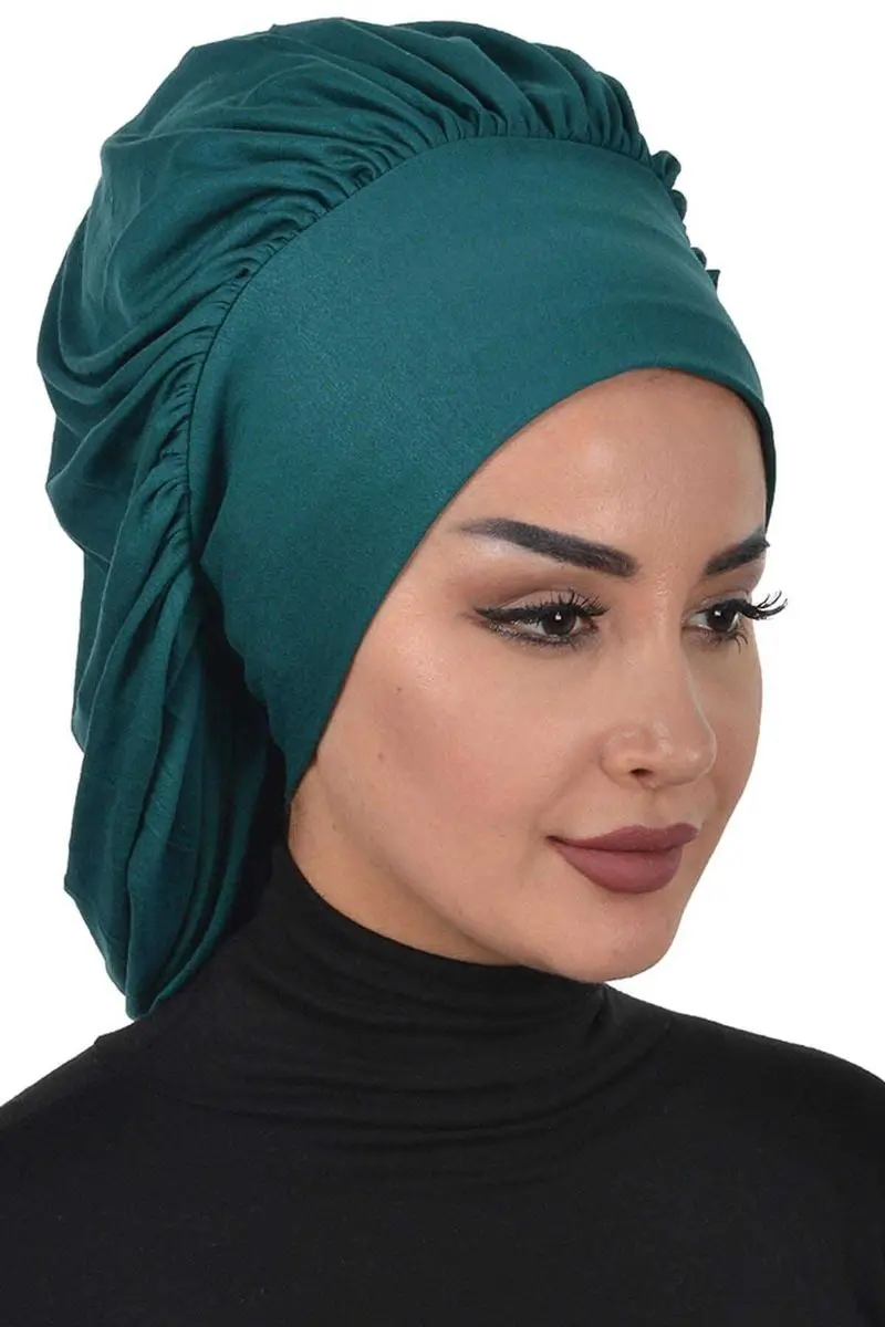 Drapeado penteado osso verde