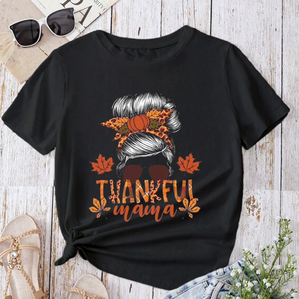 Kawaii tee Tops Halloween Fall Casual T Shirt Clothes Pumpkin Cute Trend 90s Women Costume colored flower Print Graphic T Shirts