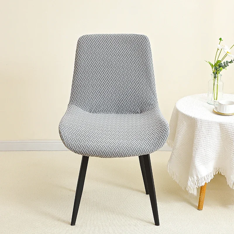 1/4 Stück Jacquard gebogene Stuhlhussen Stretch Esszimmerstuhl Schonbezug einfarbig armloser Sitzbezug für Hotel Büro Hotel Bankett – Detail 8