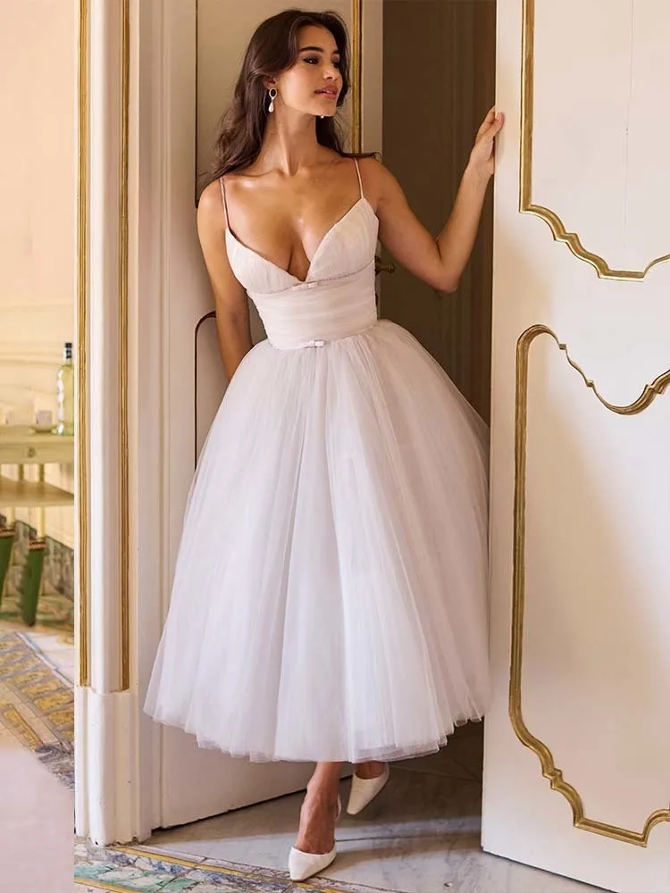 

Slim Pleated Gown Midi Dress Women Summer A Line Spaghetti Strap Sexy Dresses Female Evening Party Elegant Long Dress 2025
