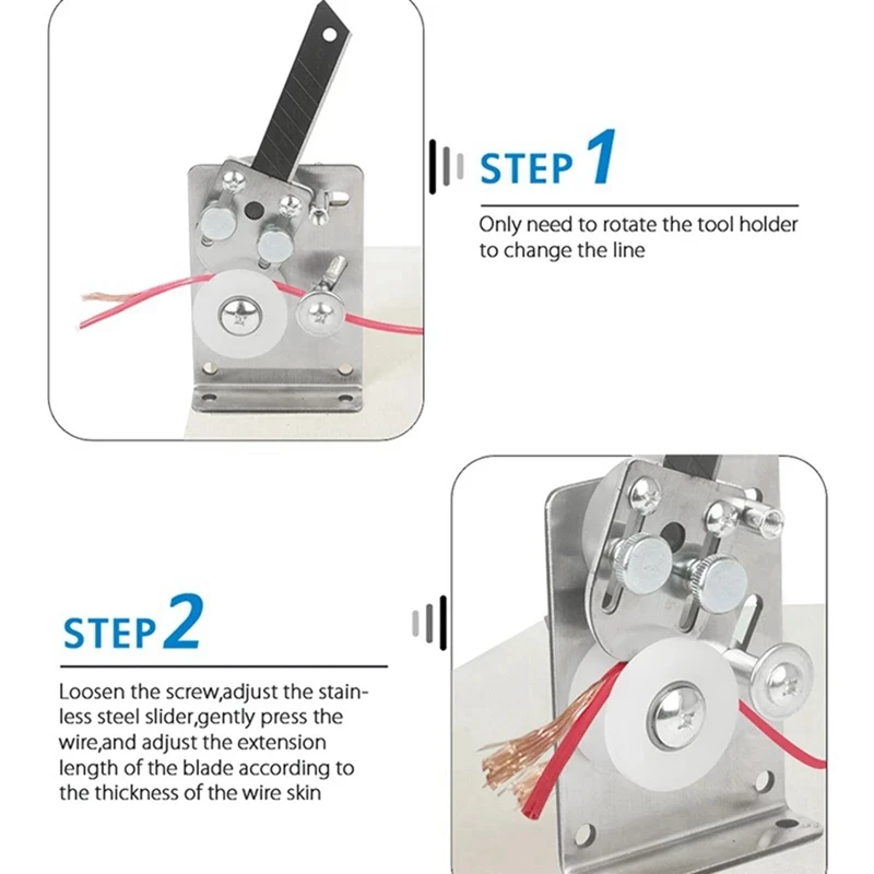 Wire Stripping Machine Stainless Steel Cable Peeling Machine Silver Manual Wire Stripper Wire Stripper Tool With 3 Blades