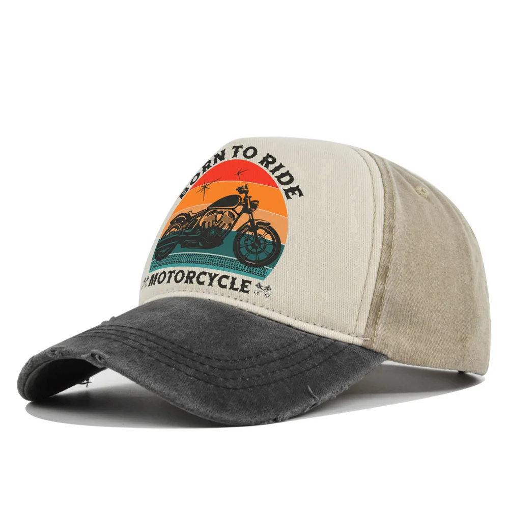 

Washed Cotton Golf Dad Hat Baseball Printed Duckbill Cap Motorcycle Truck Men Washed Vintage Sun Hat