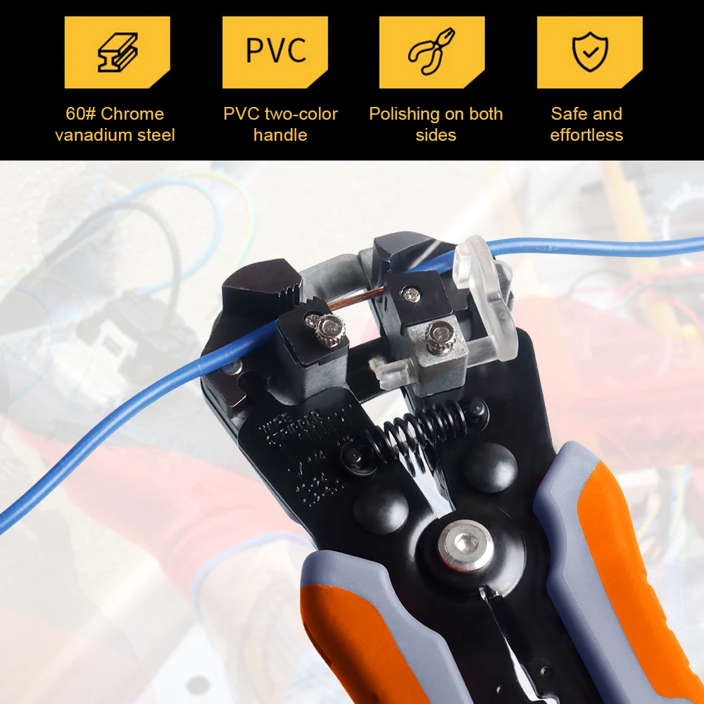 SN-02C Crimpzange, AWG22-13 Ratschendraht-Crimper für isolierte Steckverbinder – Sortimentsset für Stößen, Ringe, Spaten und Kabelschuhe – Detail 7