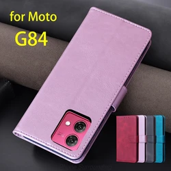 Wallet Flip Cover Pu Leather Case for Motorola Moto G84 Card Holder Phone Bags Protective Holster Capa Fundas Coque