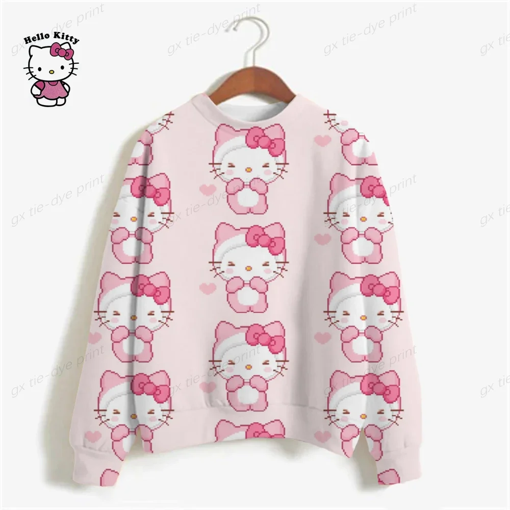 Streetwear Hoodies Fashion Women Sweatshirt Autumn Winter Long Sleeve Harajuku Hooded Sweater Cartoon HELLO KITTY sudadera mujer