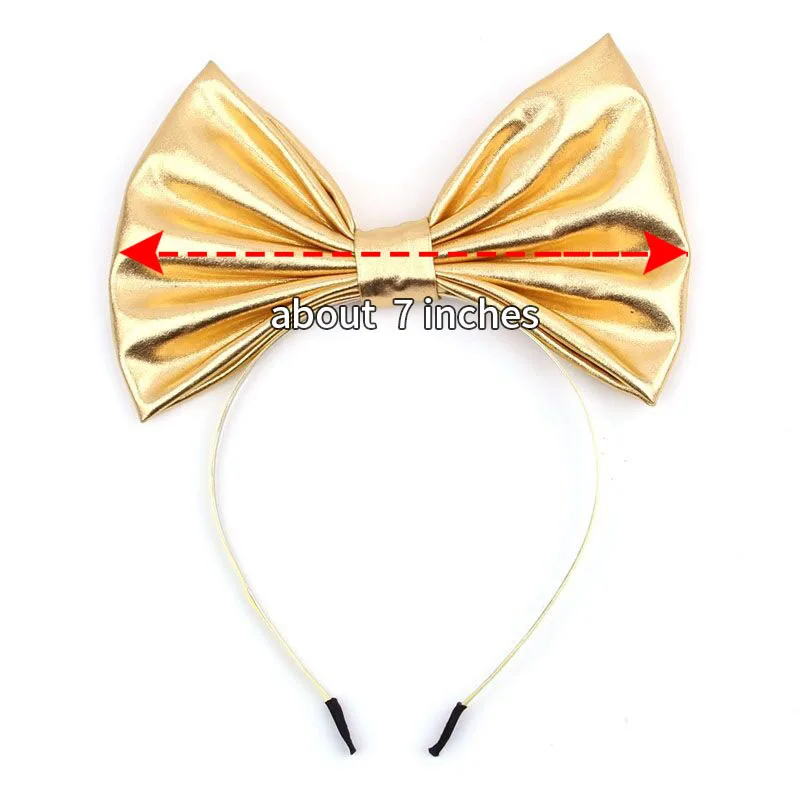 Fashion Mermaid Disney Headband Kid Summer 7\'\'Bow Metallic Big Bow Headband Headwear Girls Festival Party DIY Hair Accessories