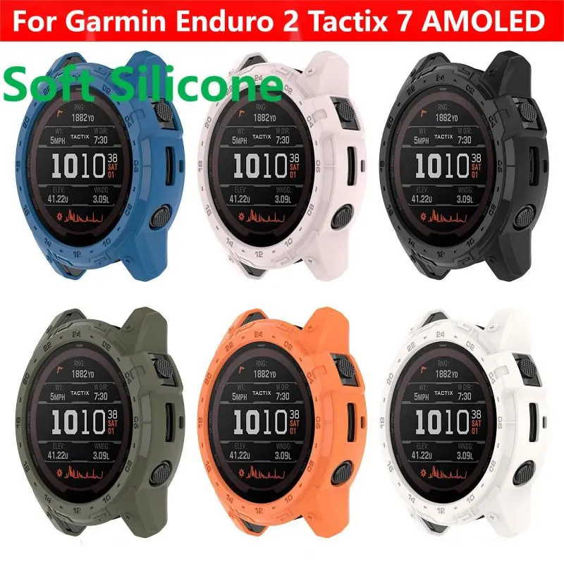 Silicone Case Cover For Garmin Enduro 2 Tactix 7 AMOLED Smart Watch Clear Soft Protective Bumper Protector Shell Tactix7 OLED