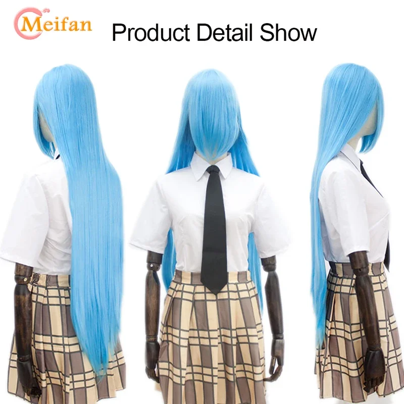 Длинные прямые парики MEIFAN в стиле Лолиты, 100 см, синтетические волосы, аниме, косплей, черные, коричневые, розовые, фиолетовые парики для чернокожих и белых женщин