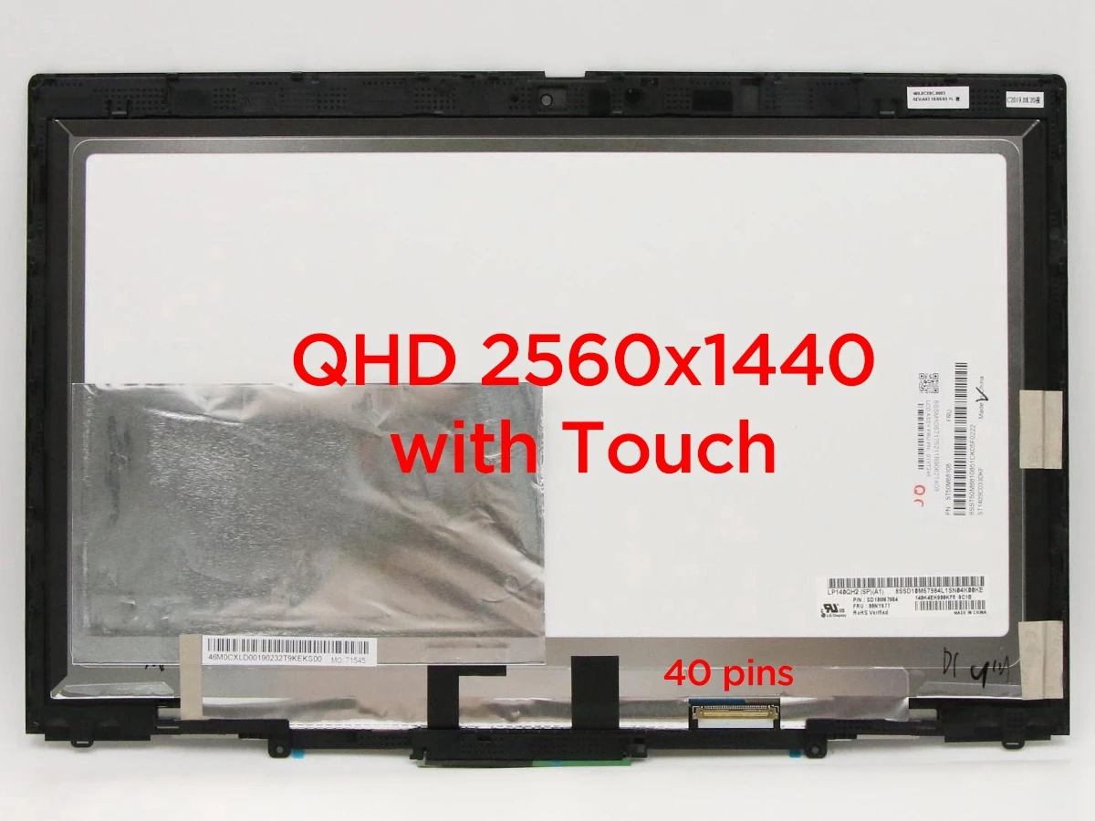 14 inches LCD Touch Screen Digitizer Assembly With Frame for Lenovo ThinkPad X1 Yoga 3rd Gen 2018 20LD 20LE 20LF 20LG