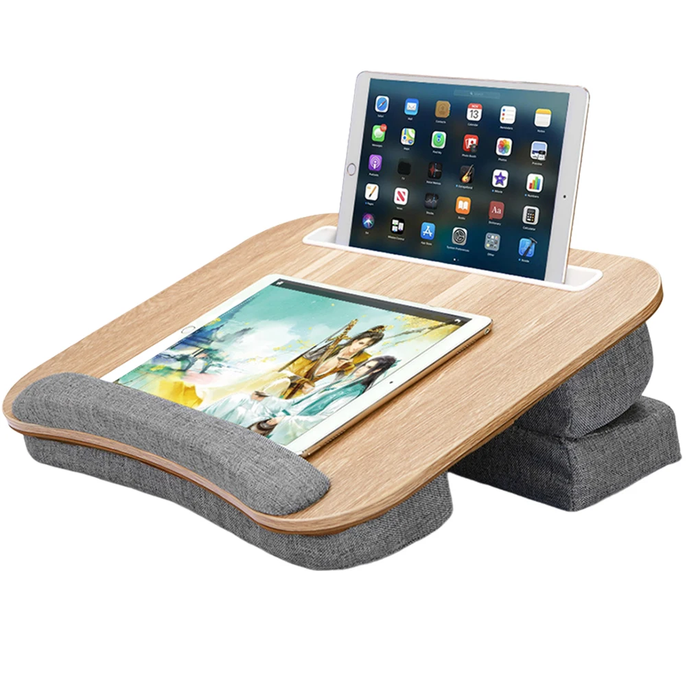 Portable Lap Laptop Desk with Pillow Cushion & Anti-Slip Strip Laptop Table Laptop Lap Table Fits Up To 15.6 Inch Laptop