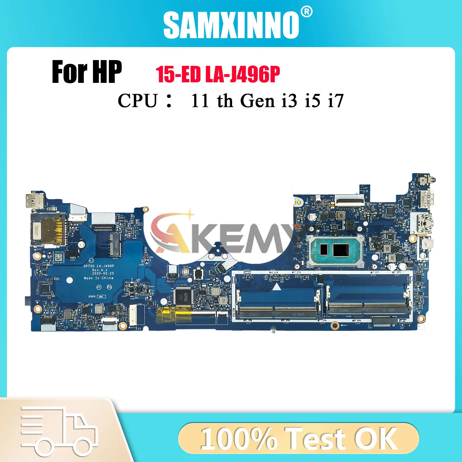 

LA-J496P для ноутбука HP Envy 15-ED 15T-ED, материнская плата M20703-501 M20700-601 с процессором i5 i7 11-го поколения DDR4, 100% полностью протестировано
