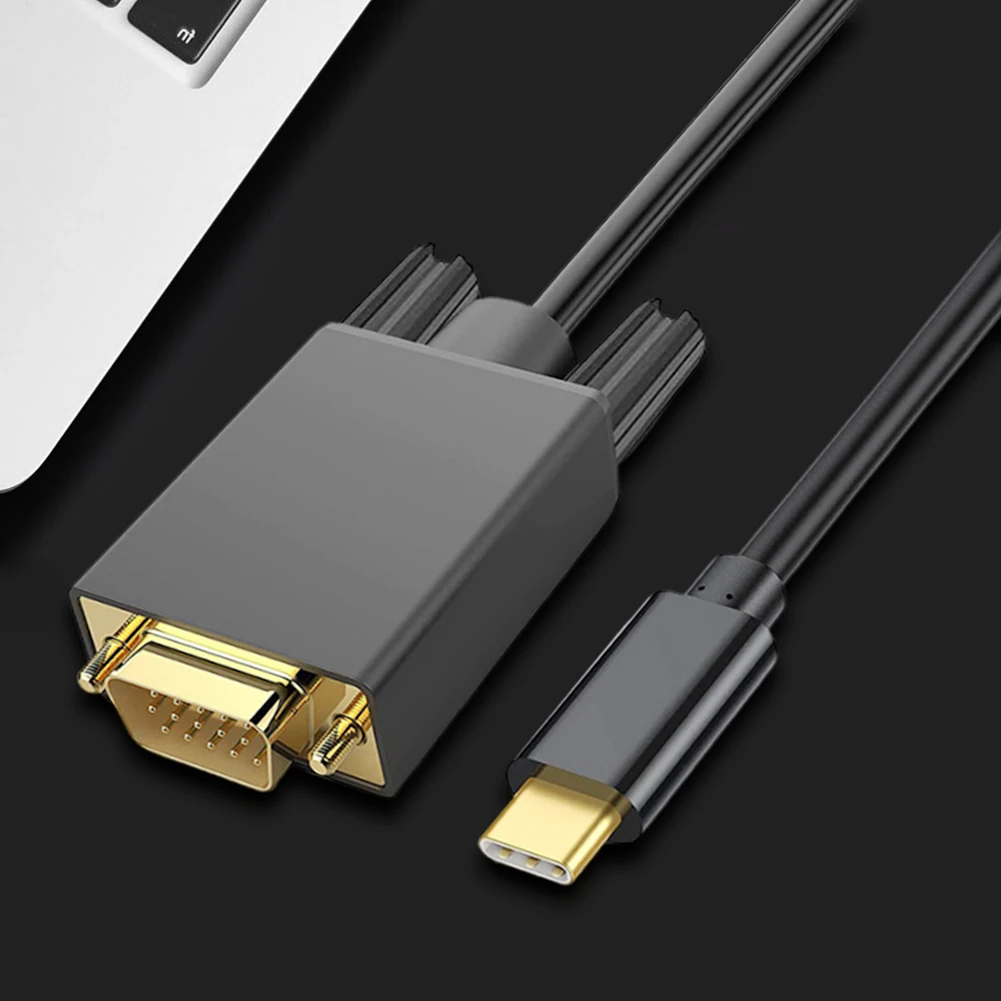 Кабель-адаптер 1,8 м/6 футов с USB C на VGA, Кабель-адаптер 1080P с USB 3.1 Type-C на VGA, Кабель-адаптер Type-C на VGA для монитора, настольного проектора