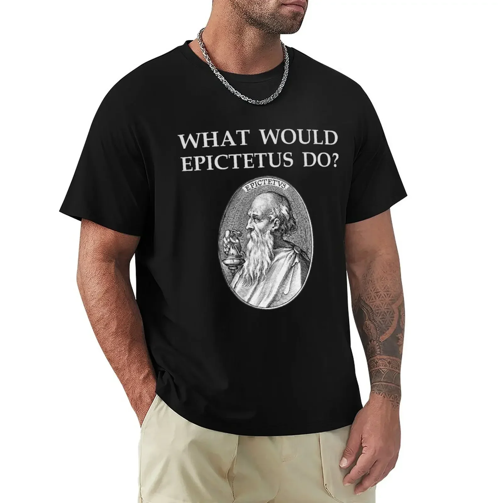 Epictetus Stoic Philosopher Stoicism Quote WHAT WOULD EPICTETUS DO? Stoa Philosophy T-Shirt graphic shirts mens graphic t-shirts