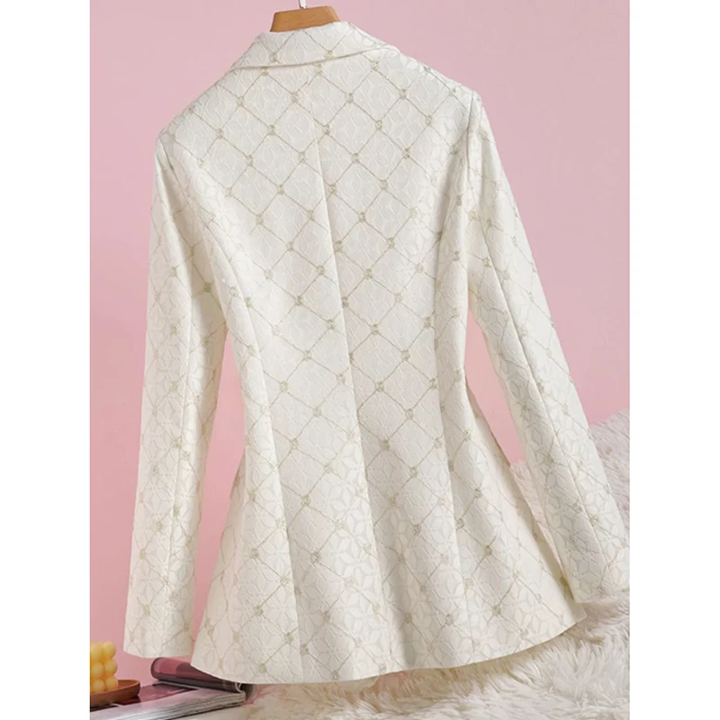 

Spring Autumn New Chic Professional Blazer Jacket Outerwear Women's Fashion Slim Long Sleeve All-Match High-End Suit Tops