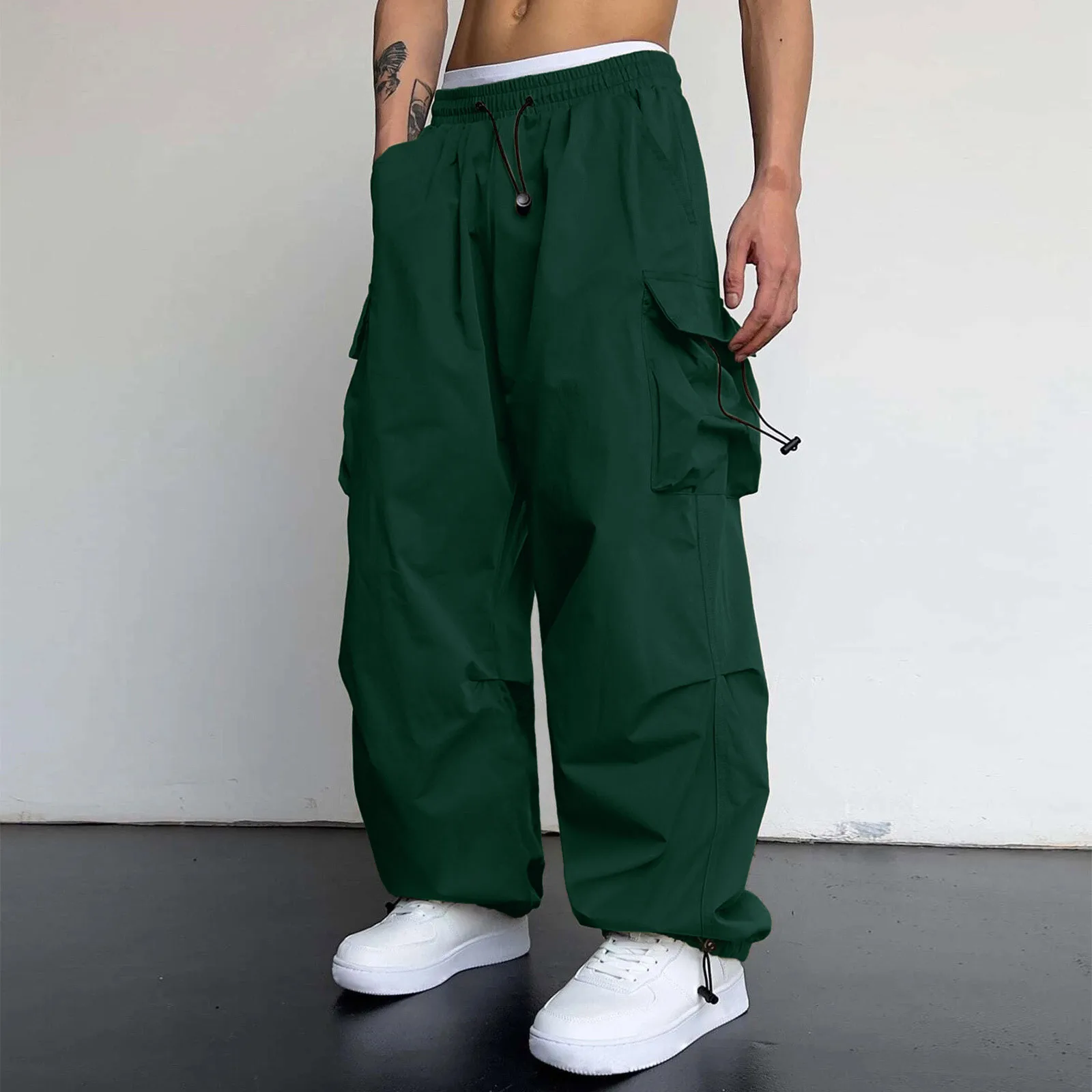 Oversized Carga Parachute Pants Men Y2k Hip Hop Streetvear Vintage Wide Leg Jaggers Baggy Casual Sweatpants Techwear Harajuku