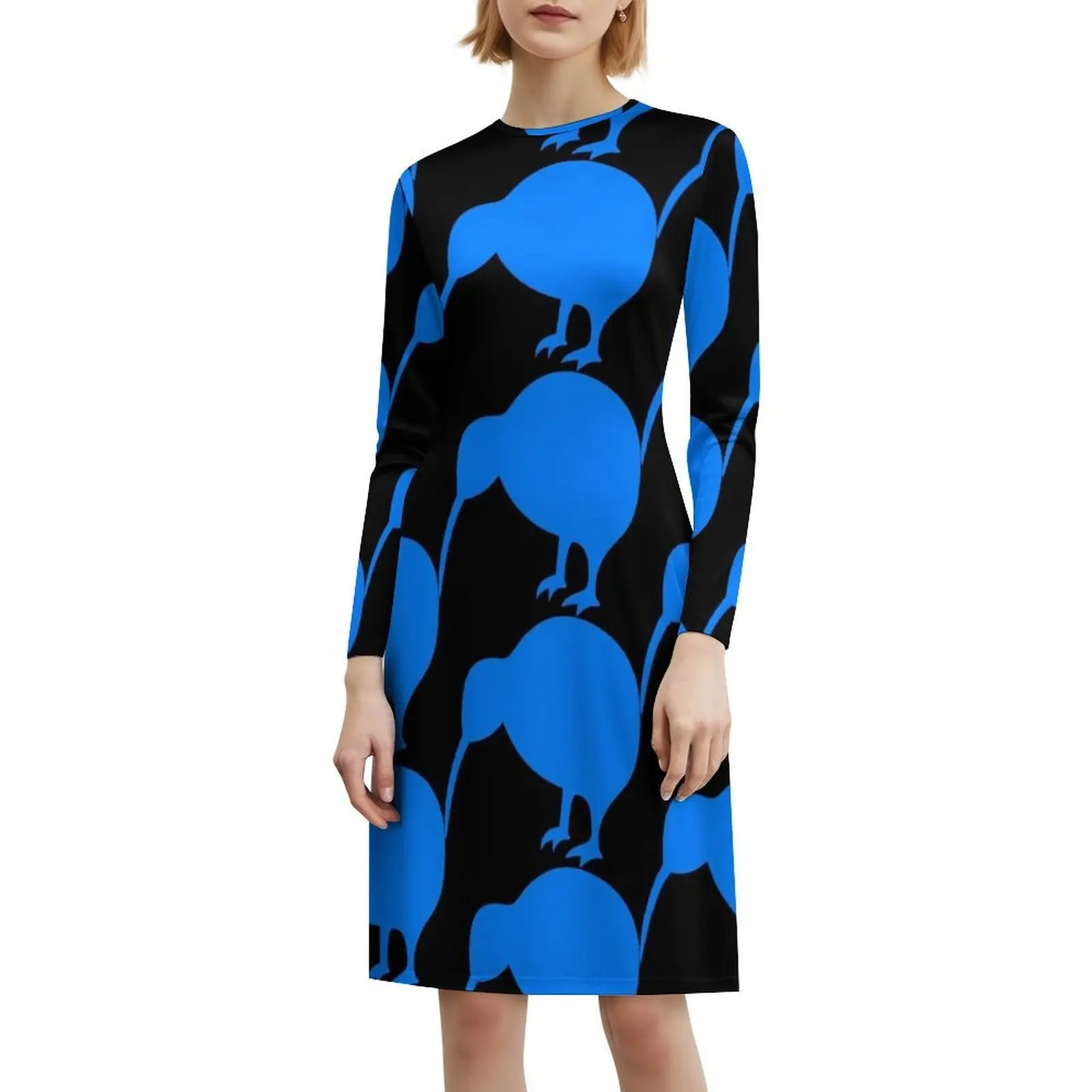 فستان كيوي أزرق على شكل قلب فستان أنيق للحفلات الصيفية للنساء كيوي أزرق كيوي نيوزيلندا ملابس نسائية جديدة