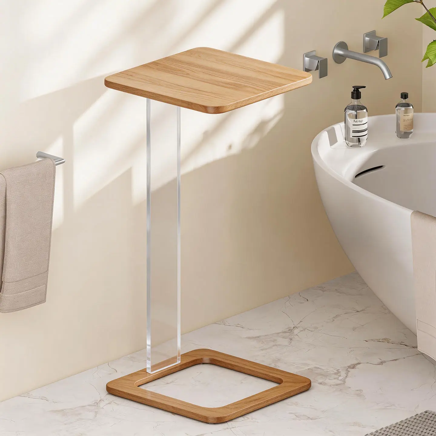 Narrow Floor Side Table Bathroom Storage Rack Portable Modern Minimalist Utility Stand In White Or Black Cm Footprint Height