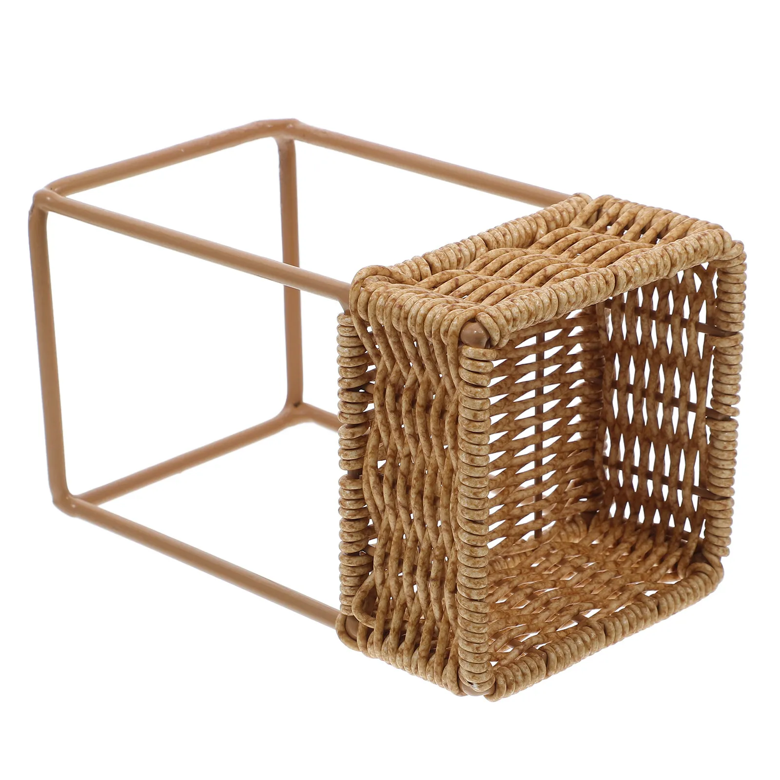 Wicker Planters Outdoor Plants Imitation Bamboo Flower Pot Stand Home Decor Floor Storage Basket Brown Plant Display Stand