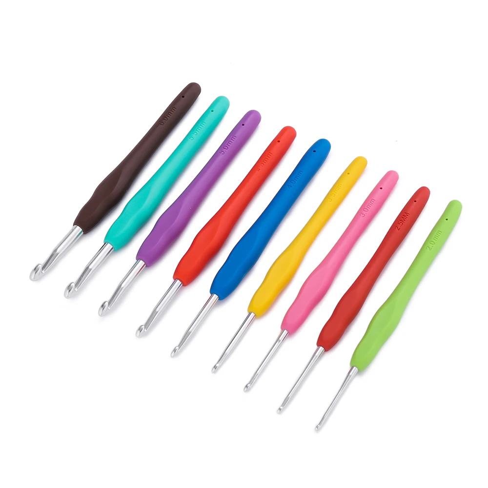 

1pc Crochet Hooks Hand Knitted Crochet Colorful Rubber Handle Knitting Ergonomics Handle DIY Jewelry Making Crochet