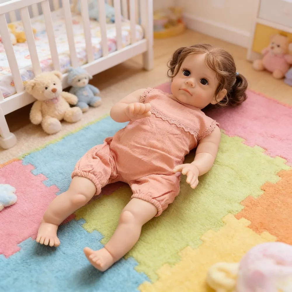 23inch Already Finished Maggi Reborn Baby Doll Soft Touch Real Looking Baby Dolls with Visible Veins Adorable Girl Toys Muñecas