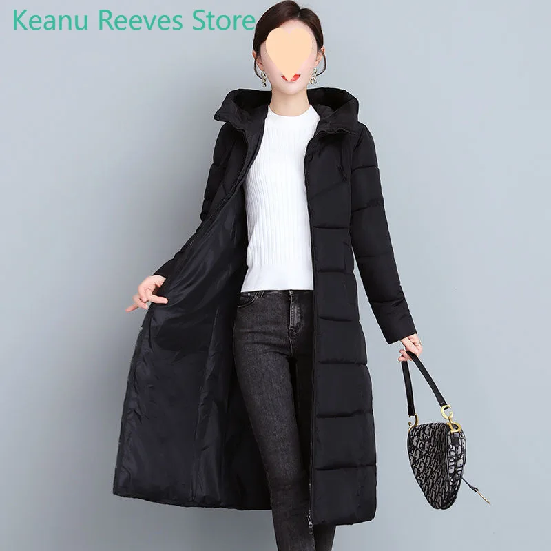 Women Jacket Windproof Rainproof Thick Warm Long Puffer Coat White Female Basic Snow Overcoat Winter Parkas Hooded Down Cotton