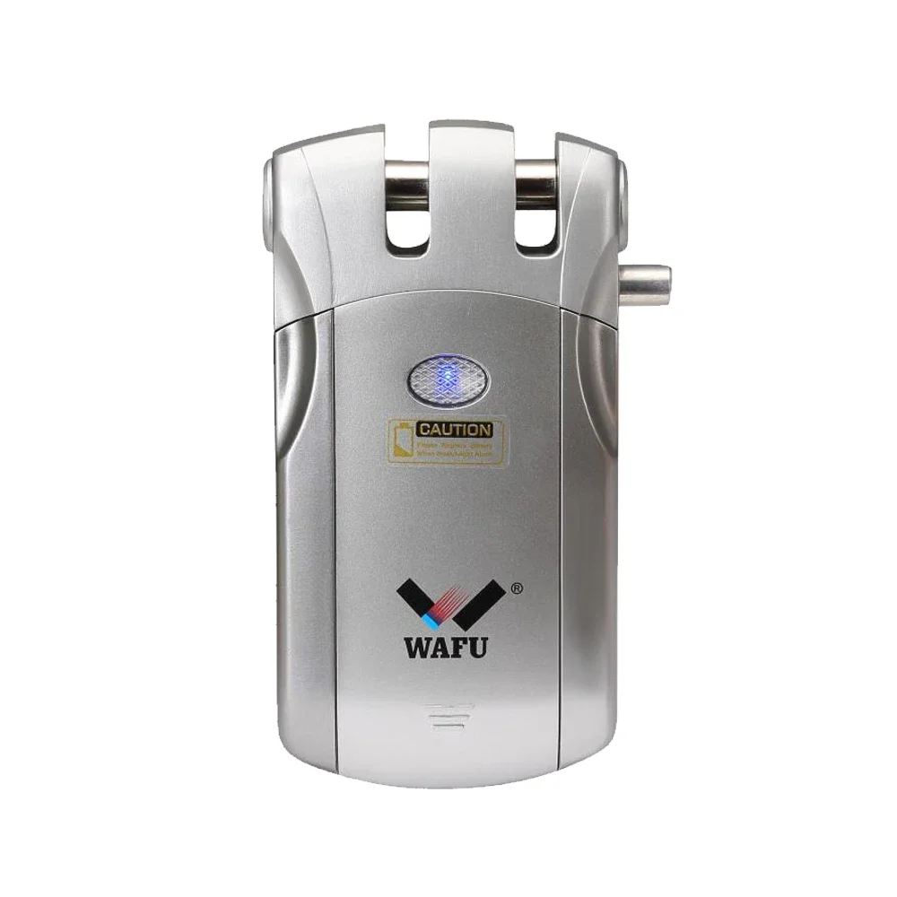 WAFU American Style Smart Keyless Entry Door Lock Anti-Theft Wireless Locks for Home Hotel with 4 Remote Keys (WF-018U Silver)