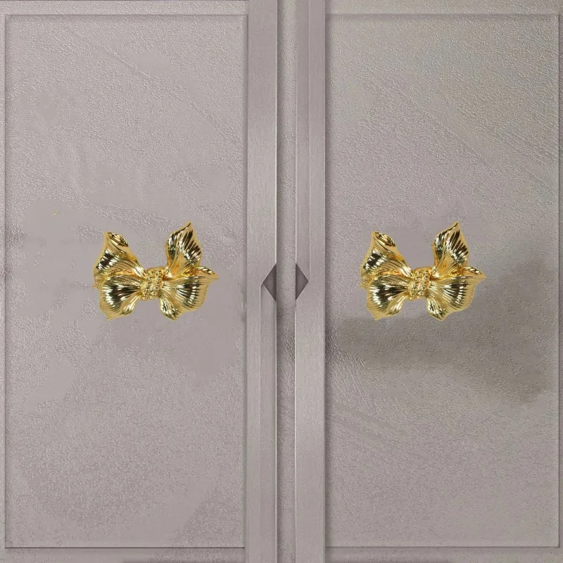 Zinc Alloy Bow‑Knot Cloud Petal Shape Cabinet Pull Handle Creative Furniture Knob for Drawer Wardrobe Door