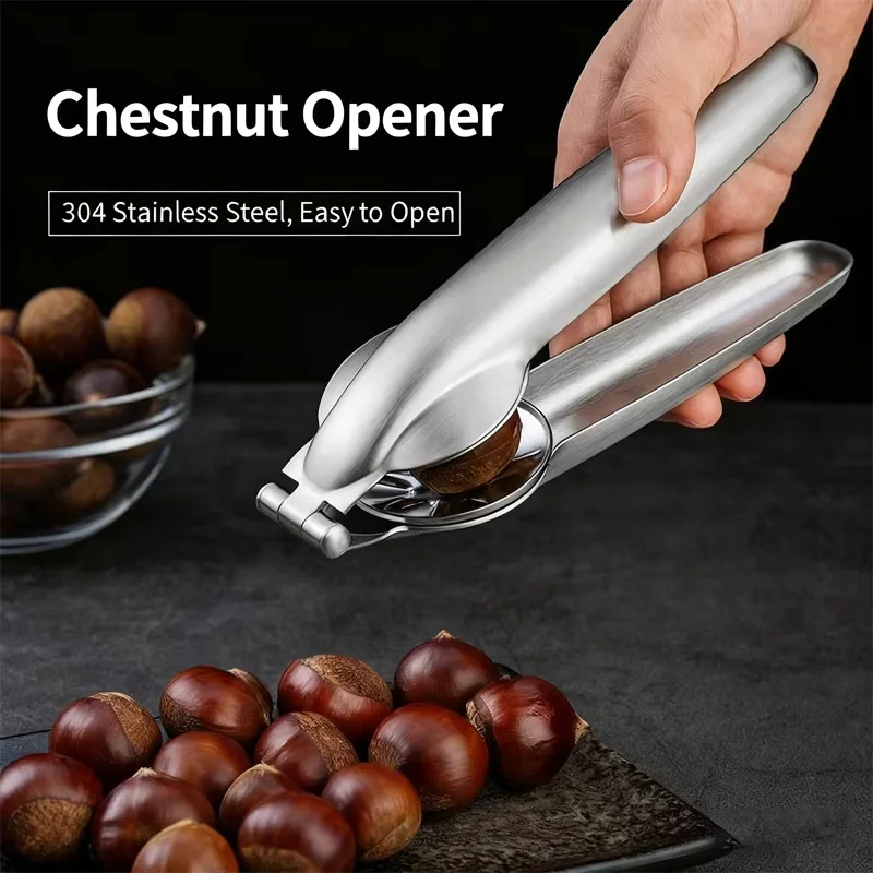 304 Stainless Steel Manual Chestnut Opener Cross Cut Chestnut Peeler Multifunctional Nut Cracker Walnut Hazelnut Kitchen Tool